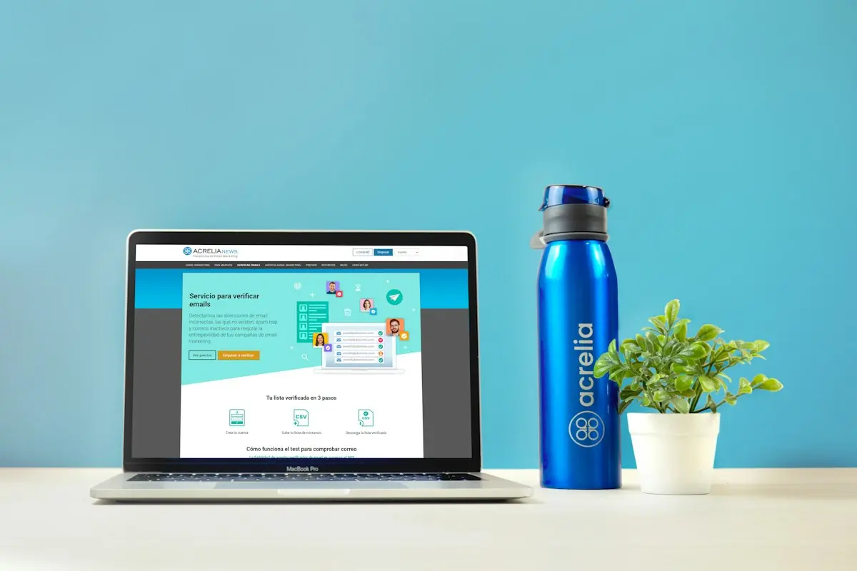 Laptop on a desk for an email marketing workspace